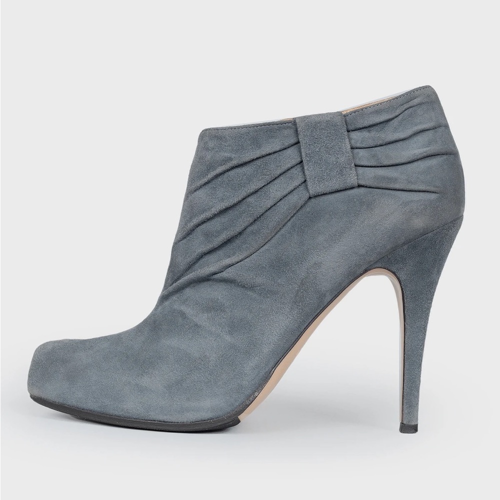 Valentino Garavani gray suede platform ankle boots